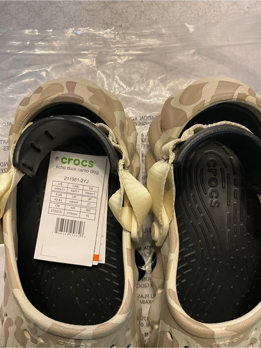 CROCS Beige Tan Camo Sandals - Picture 4 of 6